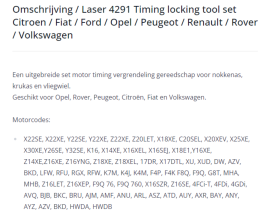 Laser 4291 timing tool set